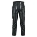 Produktbild: Bohmberg Premium Zimmermann Herren Lederhose (Regular Waist) - Zunfthose echtes Rinds Leder, Baumwollinnenfutter, Schwarz, Gr.33