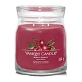 Produktbild: Yankee Candle Signature Duftkerze | Black Cherry Medium Jar Candle with Double Wicks | Soy Wax Blend Long Burning Candle | Perfect Gifts for Women