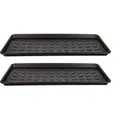 Produktbild: BigDean 2er Set Schuhabtropfschale Schuhablage groß - Abtropfschale für Schuhe - 71,5 x 34,5 x 3 cm - Schuhmatte mit erhöhtem Rand - Europe - Schwarz