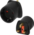 Produktbild: Brennenstuhl Reisestecker/Reiseadapter (Reise-Steckdosenadapter zum Anschluss elektrischer Geräte mit Schutzkontakt Stecksystem in Ländern mit British Standard Stecksystem) schwarz
