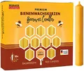 Produktbild: BRUBAKER 100er Pack Baumkerzen 100% Bienenwachs Weihnachtskerzen Pyramidenkerzen Christbaumkerzen Honig-Gelb
