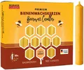 Produktbild: BRUBAKER Bienenwachskerze Honig-gelbe Baumkerzen aus echtem Bienenwachs (rauchfreie Weihnachtskerzen, Pyramidenkerzen mit festlichem Weihnachtsduft, 100-tlg), 10% oder 100% Bienenwachs, Mehrfachpackung Christbaumkerzen