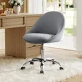 Produktbild: SONGMICS Homeoffice-Stuhl, Schminkstuhl aus Baumwoll-Leinen-Mischgewebe, Schreibtischstuhl, Schaumstoffpolsterung, höhenverstellbar, für Arbeitszimmer, Schlafzimmer, schiefergrau OBG020G05
