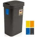 Produktbild: Hausfelder Mülleimer Abfalleimer 50 Liter mit Klapp-Schwingdeckel Abfallbehälter in Schwarz, Made in Germany, mit Klapp- und Schwingdeckel, robuste Konstruktion 50 l