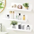 Produktbild: Wandregal Set 3er Weiß Schweberegal 30cm Ohne Bohren Acryl Badezimmer Kleben