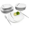 Produktbild: Sänger Tafelservice, Weiß, Keramik, 18-teilig, 29.5x29.5x30.5 cm, kratzfest, Essen & Trinken, Geschirr, Geschirr-Sets, Tafelservice
