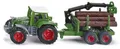 Produktbild: Siku 1645 Fendt Traktor mit Forstanhänger, Metall/Kunststoff, Grün, Inkl. 6 Baum