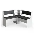 Produktbild: Vicco Eckbankgruppe Roman, Weiß, 120 x 120 cm Ohne Tisch, geeignet für Eckaufstellung in Küchen und Essbereichen