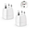 Produktbild: 2 Pack Reiseadapter UK Adapter England Deutschland Stecker, Travel Adapter UK, Reisestecker Typ G Steckdose, Steckdosenadapter England für EU zu England/Schottland/Irland/Dubai/Maldives