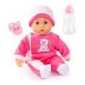 Produktbild: Bayer Design 93824BM Babypuppe interaktiv, Spielpuppe sprechend, weicher Körper, Schnuller, Flasche, 38 cm