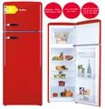 Produktbild: Amica Kühl-Gefrierkombination 206L EEK D 144cm automatisches Abtauen Rot Retro