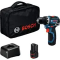 Produktbild: Akku-Bohrschrauber GSR 12V-32 Professional, 12Volt blau/schwarz, 2x Li-Ionen Akku 2,0Ah, Werkzeugtasche