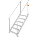 Produktbild: VEVOR 6-stufige Badeleiter mit zwei Handläufen Bootsleiter 800x1850x2092mm Poolleiter aus Aluminiumlegierung Treppenleiter 250kg Tragfähigkeit 10cm Pedale Ideal für Häfen Boot Schwimmbäder