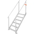 Produktbild: VEVOR 6-stufige Badeleiter mit Zwei Handläufen Bootsleiter 800x1850x2092mm Poolleiter aus Aluminiumlegierung Treppenleiter 250kg Tragfähigkeit 10cm Pedale Ideal für Häfen Boot Schwimmbäder