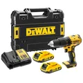 Produktbild: DEWALT XR 18V Brushless Akku-Kombibohrschrauber, Kompakt, Mit 2x 2Ah XR Li-Ion Akkus, Ladegerät, Koffer, Hohes Drehmoment, LED-Licht, Vielseitige Leistung – DCD778D2T-QW