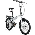 Produktbild: Bergsteiger Windsor 20 Zoll Faltrad, Klapprad, Shimano 6 Gang-Schaltung, LED Batterie-Licht, Quick-Fold-System, Klappfahrrad - Weiß