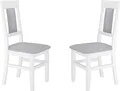 Produktbild: Gepolsterter Massivholz Stuhl Küchenstuhl Esszimmerstuhl weiß grau V-90.71-25W-P21Doppelpack