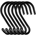 Produktbild: Bolatus 6 Stück S Haken Groß 6in/15CM Belastbar bis 20KG S-förmige Hängehaken Schwarz Schwerlast Metallhaken Anti-Rost Haken für Küche Badezimmer Schlafzimmer Büro Edelstahlhaken
