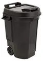 Produktbild: Spetebo Garten Abfalltonne mit Deckel fahrbar in schwarz - 110 Liter - Mülltonne Gartentonne Abfalleimer Gartenkarre Abfallbehälter