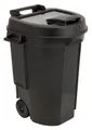 Produktbild: Spetebo Mülleimer Kunststoff Abfallcontainer mit Deckel in schwarz, 110 Liter - Mülleimer mit Rollen