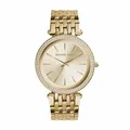 Produktbild: Michael Kors Damen Quartz Armbanduhr, 39.00mm GehäusegröÃŸe mit champagnerfarben analog Zifferblatt und Gold Metallarmband Armband MK3191