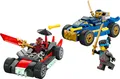 Produktbild: LEGO® NINJAGO 71840 Action-Autorennen: Rogue vs. Drix Spielbausteine, (Set, 111 St., Set)