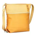 Produktbild: Zwei Damen Umhängetasche JANA J10 Crossbody Bag 5 Liter Handtasche im Canvas-Stil im Bicolor-Design + passender Kosmetikbeutel/Geldbeutel gratis (sunny)