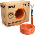 Produktbild: Germany B.e.s.t CAT 7 100M Simplex Netzwerkkabel Verlegekabel Kupfer LAN Ethernetkabel S/FTP 10 Gbit/s Reines Kupfer Datenkabel PoE+ LSZH