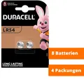 Produktbild: 4 x 2er Knopfzellen AG10 LR1130 189 389 LR54 V10GA Uhrenbatterie von Duracell