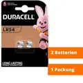 Produktbild: 2 Stück Knopfzellen AG10 LR1130 189 389 LR54 V10GA Uhrenbatterie von Duracell