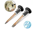 Produktbild: STAHLWERK Meißel-Set Flachmeißel / Spitzmeißel 2er Set Gold 300 mm, 53,5 in mm, (Set, 2-tlg., Set) Flachmeißel 300 mm, Spitzmeißel 300 mm