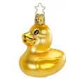 Produktbild: INGE-GLAS® Christbaumschmuck Süße Badeente 7 cm - Babys erstes Weihnachtsfest - 1 Stück (1-tlg)