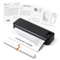 Produktbild: TATTMUSE Thermodrucker A4, Bluetooth Mobiler Drucker, Rechnungen, Belegdrucker, Lernen, Tragbarer Drucker Kompatibel mit Phone, Monochromer Reisedrucker Nur Thermopapie, Schwarz