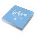 Produktbild: itenga Servietten Schön dass du da bist 30 x 30cm 3-lagig 20 Stück für Kommunion Konfirmation Hochzeit Taufe und andere Feiern (hellblau)