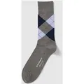 Produktbild: Burlington Socken mit Karomuster Modell 'MANCHESTER' in Silber Melange, Größe 46-50