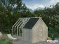 Produktbild: Gewächshaus GRAU inkl. Fundament 427x244cm Treibhaus Pflanzhaus Tomatenhaus Holz