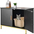 Produktbild: VEVOR Katzenschrank, 700x450x545 mm, Katzentoilette mit Metallbeinen & -griff, Katzenklo Schrank, Katzenhaus passend für die meisten Katzentoiletten, für Schlafzimmer & Wohnzimmer, Schwarz