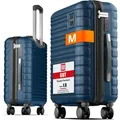 Produktbild: Travely Koffer Polycarbonat Handgepäck Koffer 55x40x20cm - für Ryanair Lufthansa etc, 4 Rollen, Designed in Germany, austauschbare Griffe und Rollen blau 40 cm x 55 cm x 20 cm | 36 l