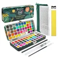 Produktbild: Artecho Aquarellfarben Set 100 Farben in Tragbarer Box, Mit Pinsel und Aquarellpapier, Aquarell für Reisen, Wasserfarben für Künstler und Hobbymaler