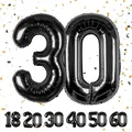 Produktbild: Zahlen luftballon 30 jahre | Schwarz Folienballon-40