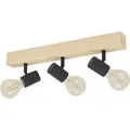 Produktbild: 3er Spot Townshend 3 schwarz natur 48 x 5 cm E27 Deckenlampen & Kronleuchter - Eglo