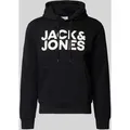 Produktbild: Jack & Jones Hoodie mit Label-Print und Känguru-Tasche in Black, Größe XL