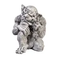 Produktbild: gartendekoparadies.de Gargoyle mit Schwert, Steinfigur, H. 31 cm, 15 kg, Grau, frostsicher aus Steinguss für Außenbereich