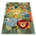 Produktbild: Paco Home Kinderteppich Diamond 638, rechteckig, Höhe: 18 mm, 3D-Design, Motiv Dschungel Tiere, Kinderzimmer, Kundenliebling grün 140 cm x 200 cm x 18 mm