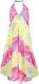 Produktbild: Boho Sommerkleid, Maxikleid mit Batik-Druck, Neckholder Strandkleid - pink