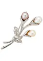 Produktbild: JOBO Brosche, 925 Silber mit Süßwasser-Zuchtperlen und 12 Zirkonia