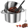 Produktbild: 4er Set Wasserbad Schmelzschale,304 Edelstahl Schmelzschüssel mit Silikonspat...