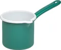 Produktbild: RIESS 0285-111 Schnabeltopf 12 cm mit Stiel, 1 L, Emaille, Nature Green - Dark / Milchtopf
