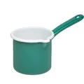 Produktbild: RIESS 0285-111 Schnabeltopf 12 cm mit Stiel, 1 L, Emaille, Nature Green - Dar...