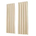 Produktbild: heimtexland Vorhang Blickdicht Thermovorhang Verdunklungsvorhänge 2er Set Kräuselband Deko Gardine isolierend Kälteschutz Sonnenschutz Schalldämmung Oekotex Typ139 Creme Natur HxB 175x135 cm